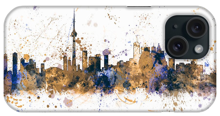 Toronto iPhone Case featuring the digital art Toronto Canada Skyline #8 by Michael Tompsett