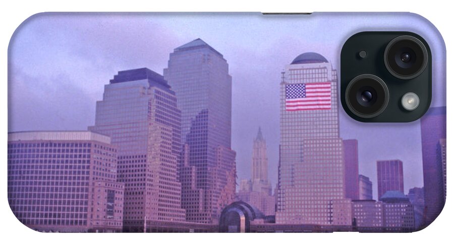 Strength iPhone Case featuring the photograph 9/11 The Aftermath WFC Flag by Tom Wurl