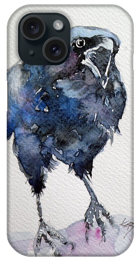 Crow iPhone Case featuring the painting Crow #8 by Kovacs Anna Brigitta