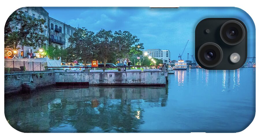 Street iPhone Case featuring the photograph River Street in Savannah Georgia #9 by Alex Grichenko