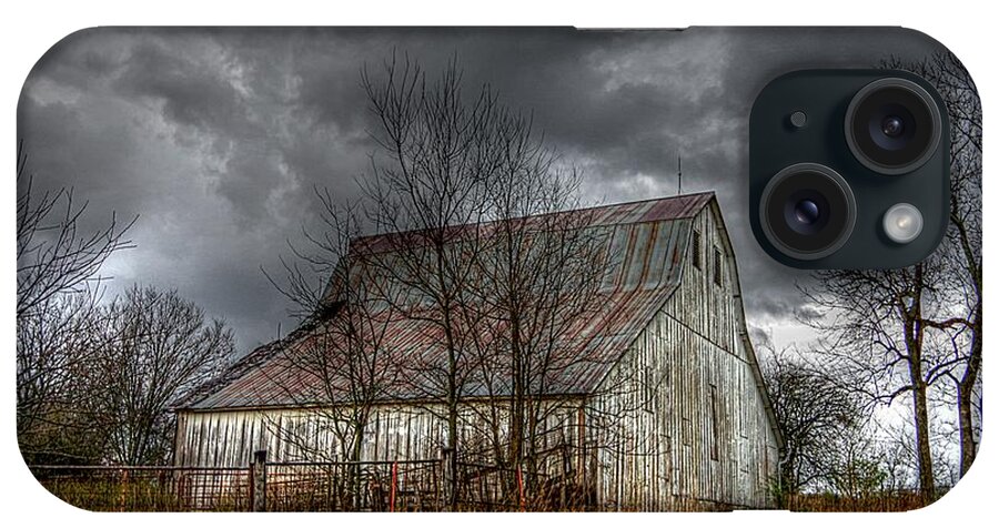 Dark Clouds iPhone Case featuring the photograph A Barn in the Storm 3 by Karen McKenzie McAdoo