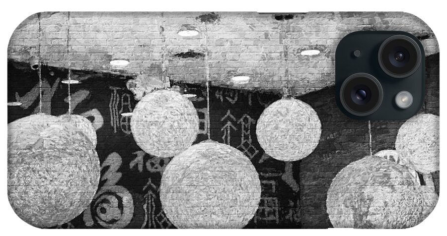 Scenes From Far And Near iPhone Case featuring the photograph A Brick Wall Of Black And White by Mel Steinhauer