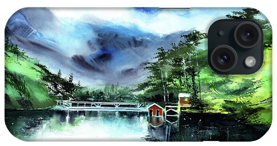 Nature iPhone Case featuring the painting A Bridge Not Too Far by Anil Nene