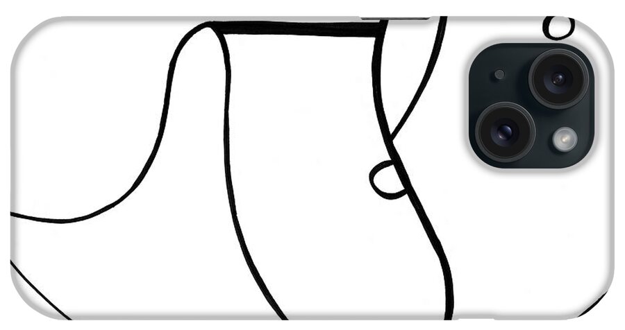 Abstract iPhone Case featuring the drawing A Cold Run by Lara Morrison