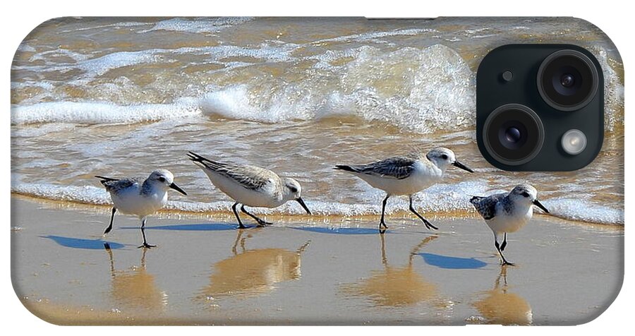 Sandpiper iPhone Case featuring the photograph A Cute Quartet of Sandpipers by Carla Parris