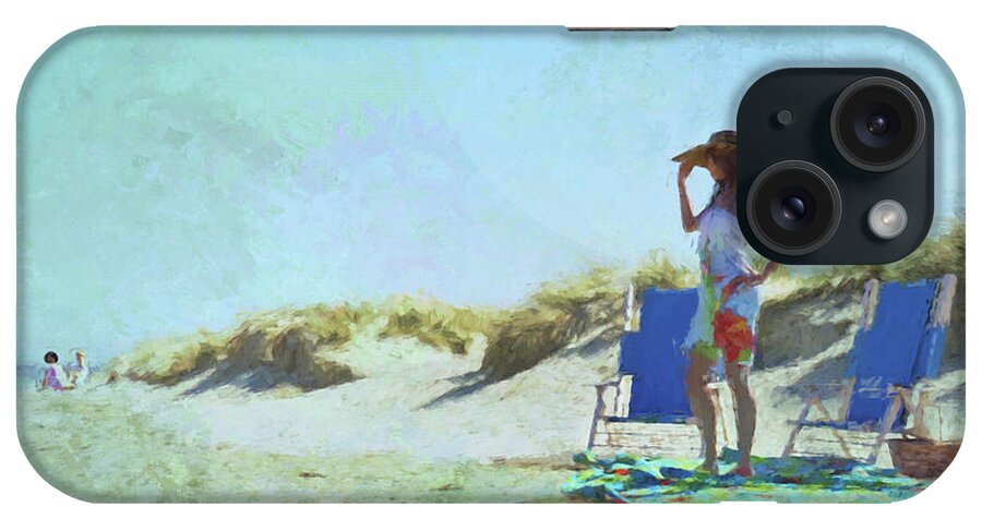 Beach iPhone Case featuring the digital art A Day at the Beach by Jayne Wilson