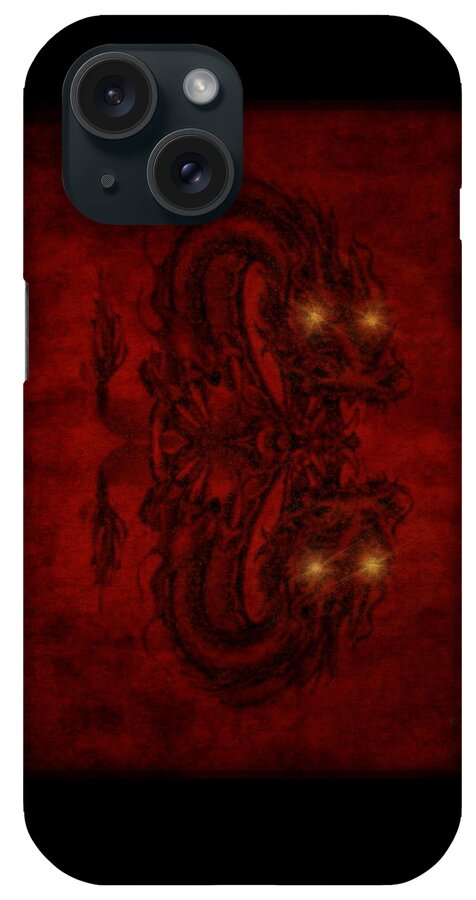 Dragon iPhone Case featuring the digital art A Dragon's Hiss by Majula Warmoth