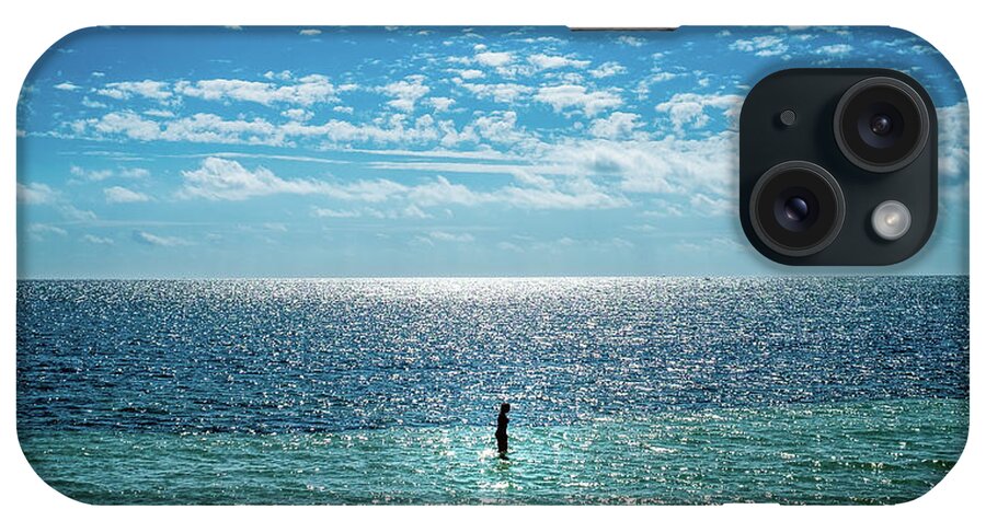 Bahia Honda iPhone Case featuring the photograph A girl walking on water - Bahia Honda, Florida - Color street photography by Giuseppe Milo