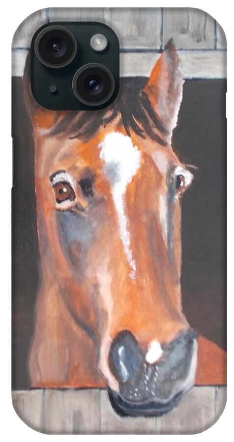 Horse iPhone Case featuring the painting A horse with no name by Carole Robins