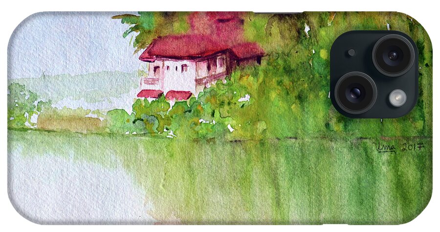 A House In Goa iPhone Case featuring the painting A house in Goa by Uma Krishnamoorthy