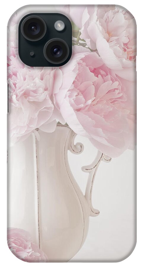Peony iPhone Case featuring the photograph A Jug Of Soft Pink Peonies by Sandra Foster