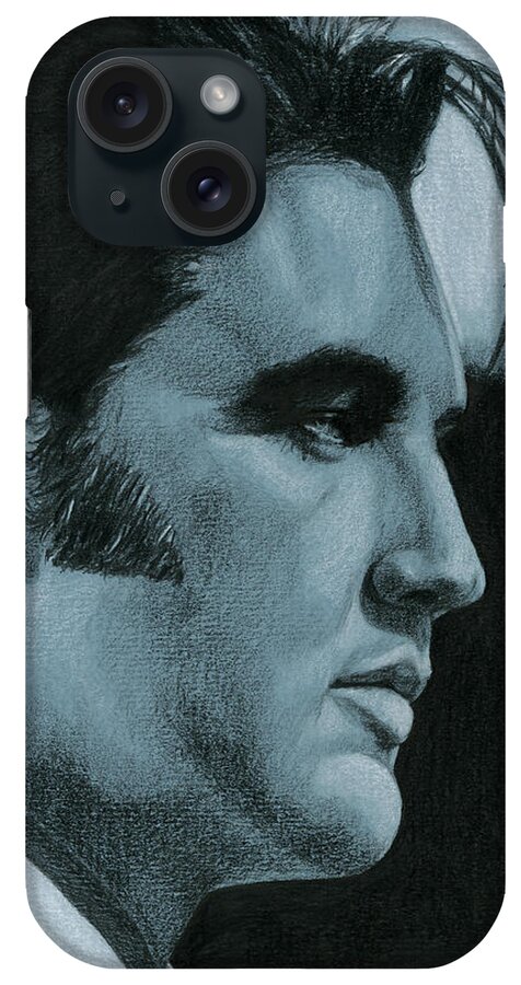 Elvis iPhone Case featuring the drawing A little less conversation by Rob De Vries