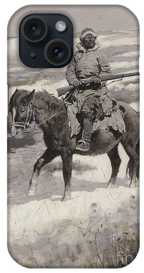 A Manchurian Bandit iPhone Case featuring the painting A Manchurian Bandit by Frederic Remington