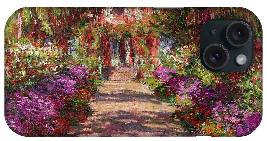 #faatoppicks iPhone Case featuring the painting A Pathway in Monets Garden Giverny by Claude Monet