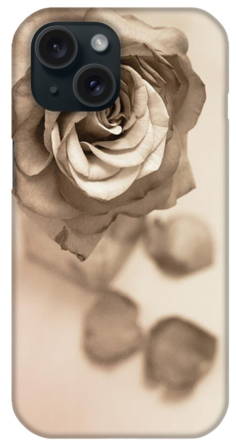 Minimalism iPhone Case featuring the photograph A Petal Falls by Jennifer Grossnickle