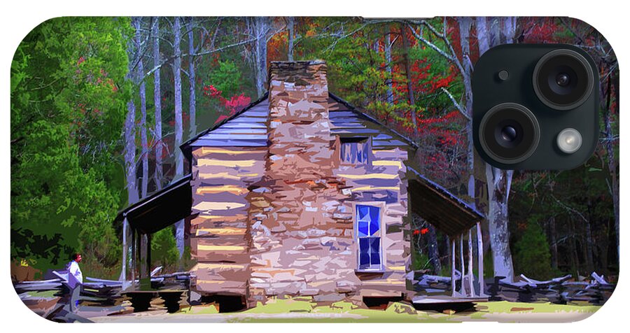 Log Cabin iPhone Case featuring the painting A Place in the Woods by CHAZ Daugherty