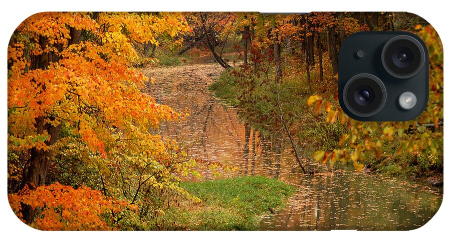 Autumn iPhone Case featuring the photograph A Quiet River in Fall by Linda McRae