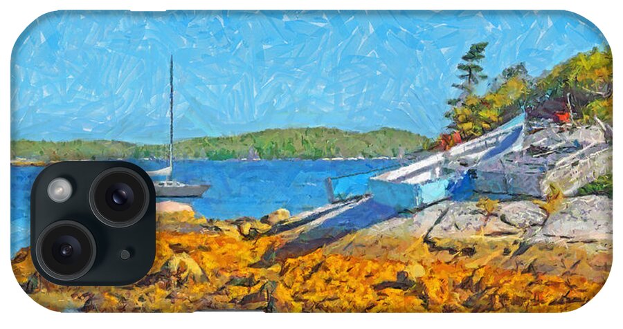Sailboat iPhone Case featuring the digital art A Sailboat Near Halifax Nova Scotia by Digital Photographic Arts