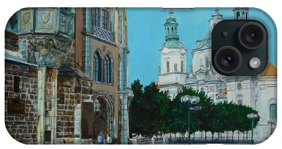 Europe iPhone Case featuring the painting A Scene in Prague by Bryan Bustard