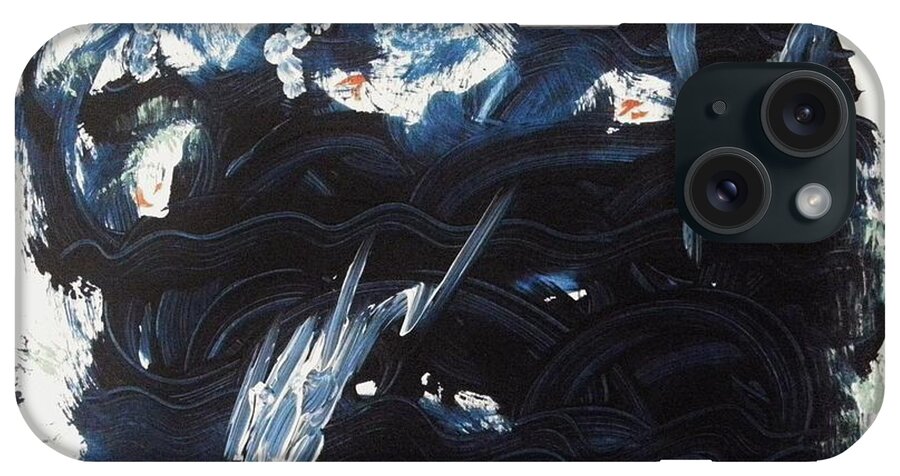 Acrylic iPhone Case featuring the painting A Sea Turns Rough by Mary Carol Williams