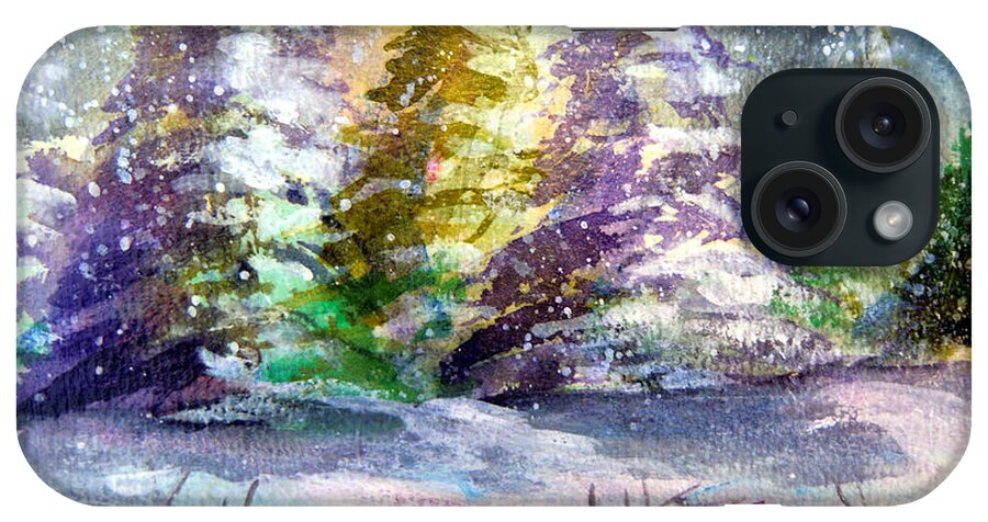 Christmas iPhone Case featuring the painting A Silent Night by Mindy Newman