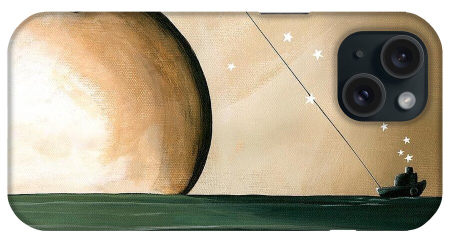 Moon iPhone Case featuring the painting A Solar System by Cindy Thornton