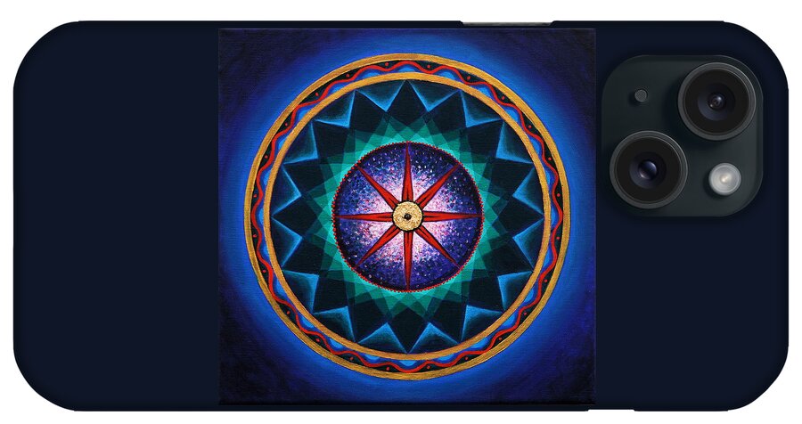 Mandala iPhone Case featuring the painting A Star is born by Erik Grind