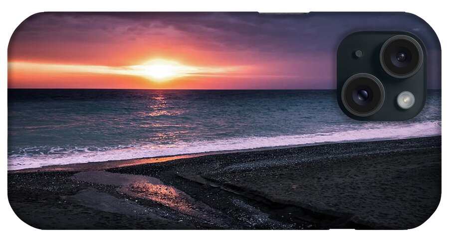Beach iPhone Case featuring the photograph A stormy sunset - Paola, Italy - Seascape photography by Giuseppe Milo