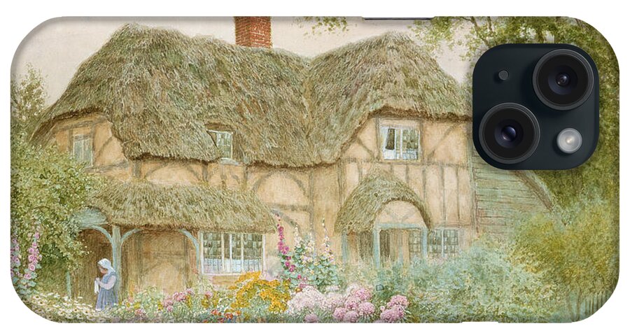 A Surrey Cottage By Arthur Claude Strachan iPhone Case featuring the painting A Surrey Cottage by Arthur Claude Strachan