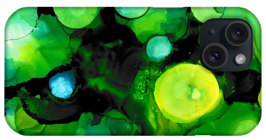 Abstract iPhone Case featuring the painting A Tribute to the Emerald Isle by Louise Adams