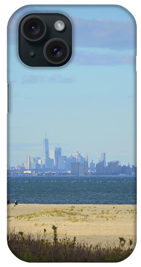 Nj iPhone Case featuring the photograph A View of Manhattan from Sandy Hook, NJ-1 by Alex Vishnevsky