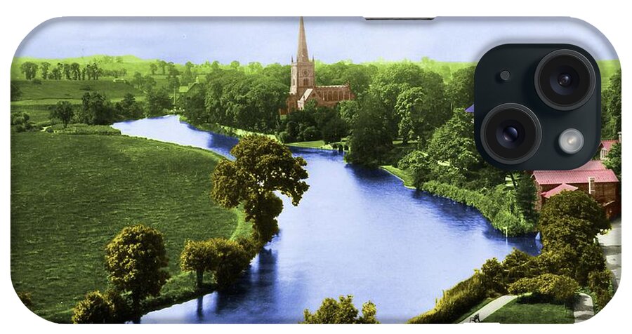 Startford iPhone Case featuring the painting A View of Stratford-upon-Avon by Troy Caperton