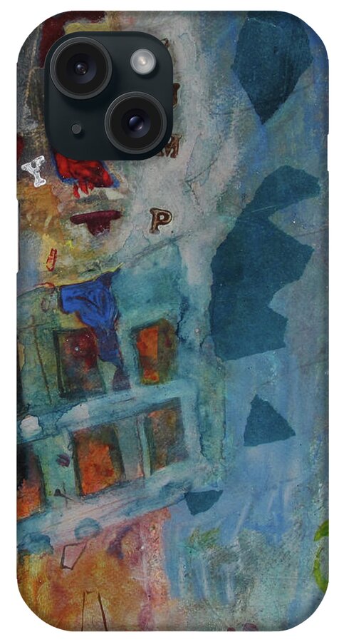 Blue iPhone Case featuring the painting A Way Out by Carole Johnson