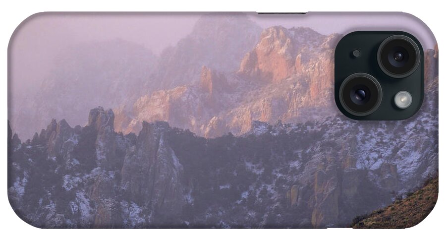 Chiricahua Mountains iPhone Case featuring the photograph A Winter Morning At The Chiricahua Mountains' Portal Peak by Steve Wolfe