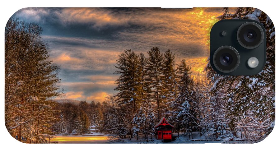 A Winter Sunset iPhone Case featuring the photograph A Winter Sunset by David Patterson
