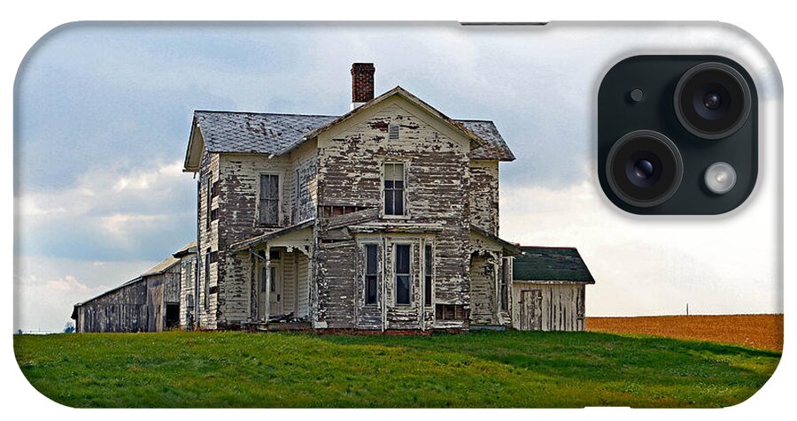 Farm House iPhone Case featuring the photograph Abandoned Country Farm House by Karen Ruhl