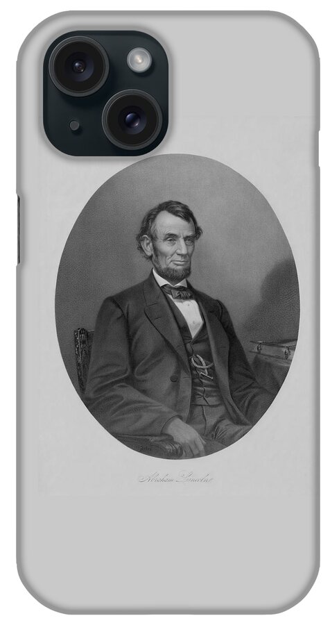 Abraham Lincoln iPhone Case featuring the drawing Abraham Lincoln #1 by War Is Hell Store