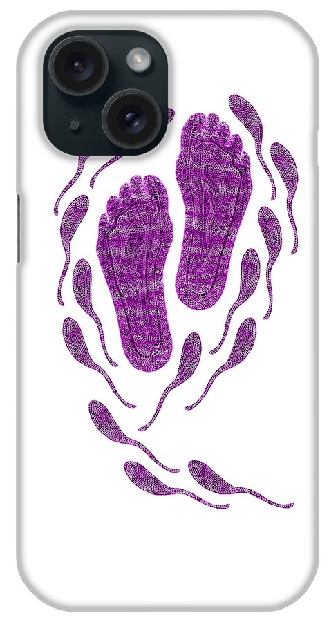 Aboriginal Feet iPhone Case featuring the digital art Aboriginal Footprints Purple Transparent Background by Barbara St Jean
