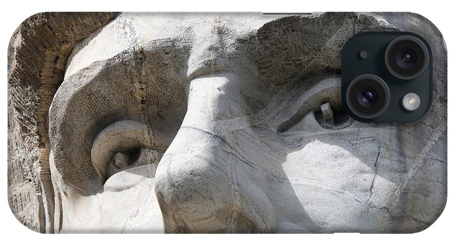 Mount Rushmore iPhone Case featuring the photograph Abraham Lincolns Eyes Mount Rushmore 8785 by Jack Schultz