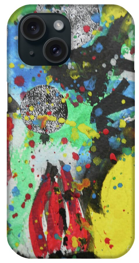 Katerina Stamatelos iPhone Case featuring the painting Abstract-1 by Katerina Stamatelos