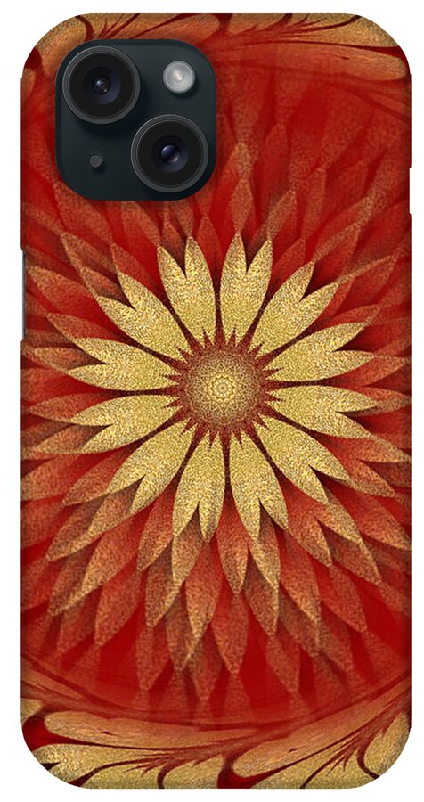 #rgiada iPhone Case featuring the digital art Abstract art - Sunflower4 by RGiada by Giada Rossi