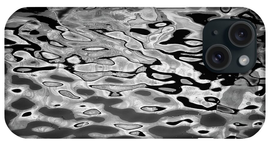Abstract iPhone Case featuring the photograph Abstract Dock Reflections I BW by David Gordon