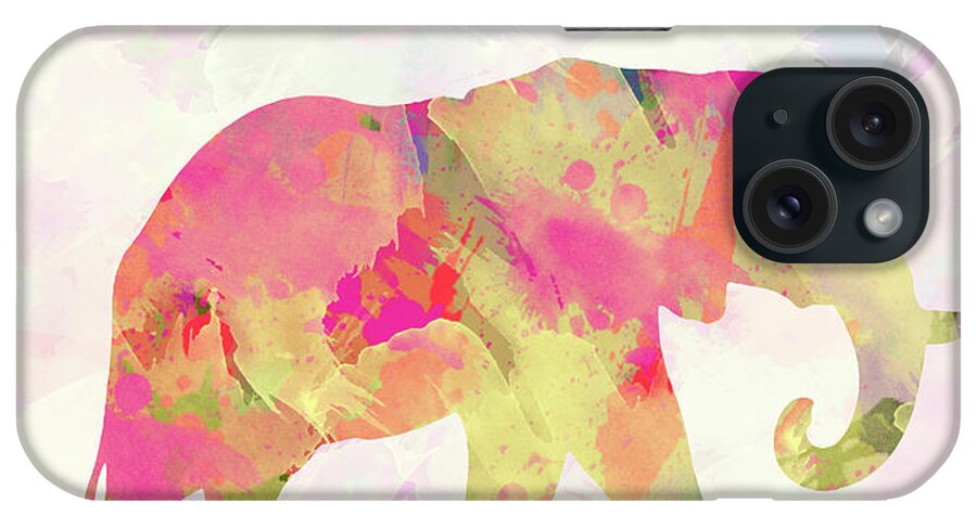 Watercolor iPhone Case featuring the digital art Abstract Elephant by Amir Faysal