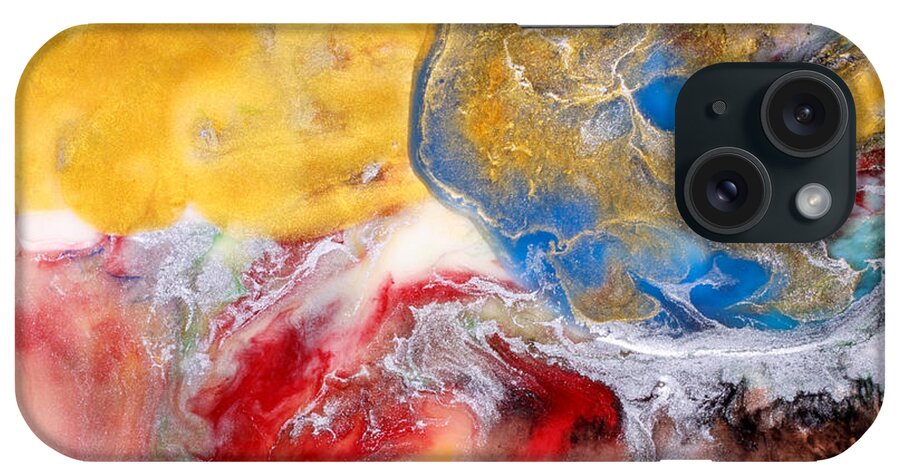 Encaustic iPhone Case featuring the painting Abstract Encaustic Painting by Edward Fielding