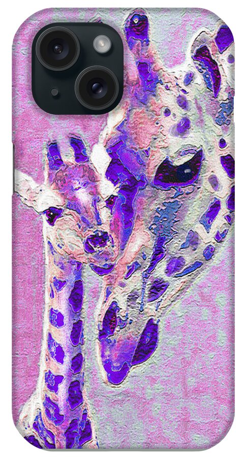  Jane Schnetlage iPhone Case featuring the digital art Abstract Giraffes2 by Jane Schnetlage