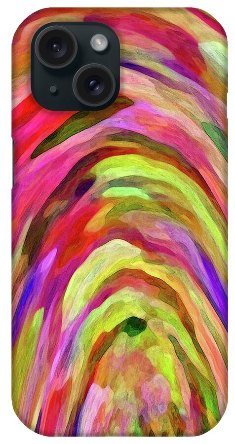 Grotto iPhone Case featuring the digital art Abstract Grotto Red by Gary Olsen-Hasek