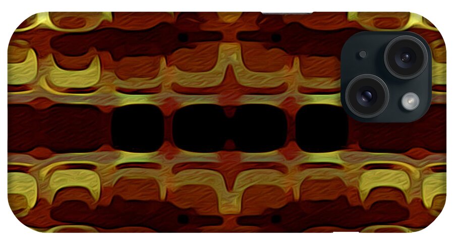 Abstract iPhone Case featuring the digital art Abstract Horizontal Tiles - Harvest 1977 by Jason Freedman