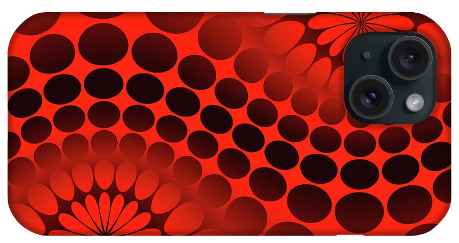 Red iPhone Case featuring the digital art Abstract red and black ornament by Vladimir Sergeev
