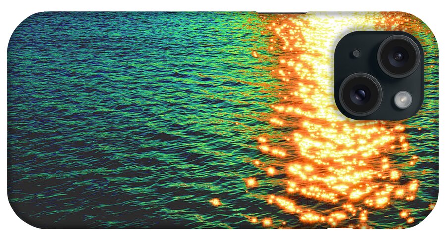 Abstract iPhone Case featuring the photograph Abstract Reflections Digital Painting #5 - Delaware River Series by Robyn King