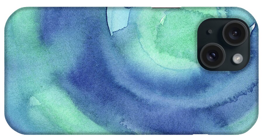 Pattern iPhone Case featuring the painting Abstract Watercolor Aqua Blues by Olga Shvartsur
